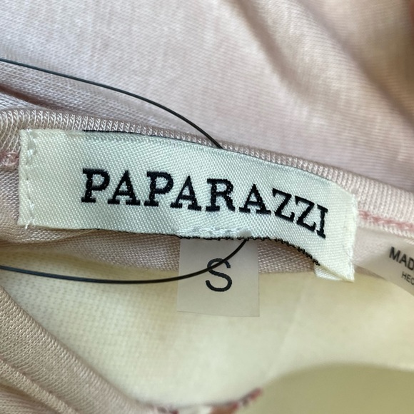 Paparazzi Abstract and Multicolored Print Cap Sleeve Knit Tunic. Size S - Picture 7 of 11